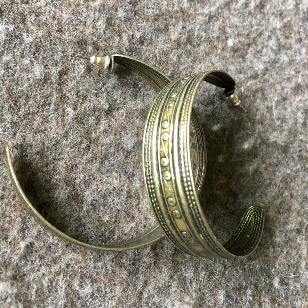 Stunning Vintage Brass Hope Earrings